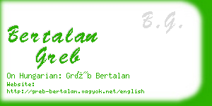 bertalan greb business card